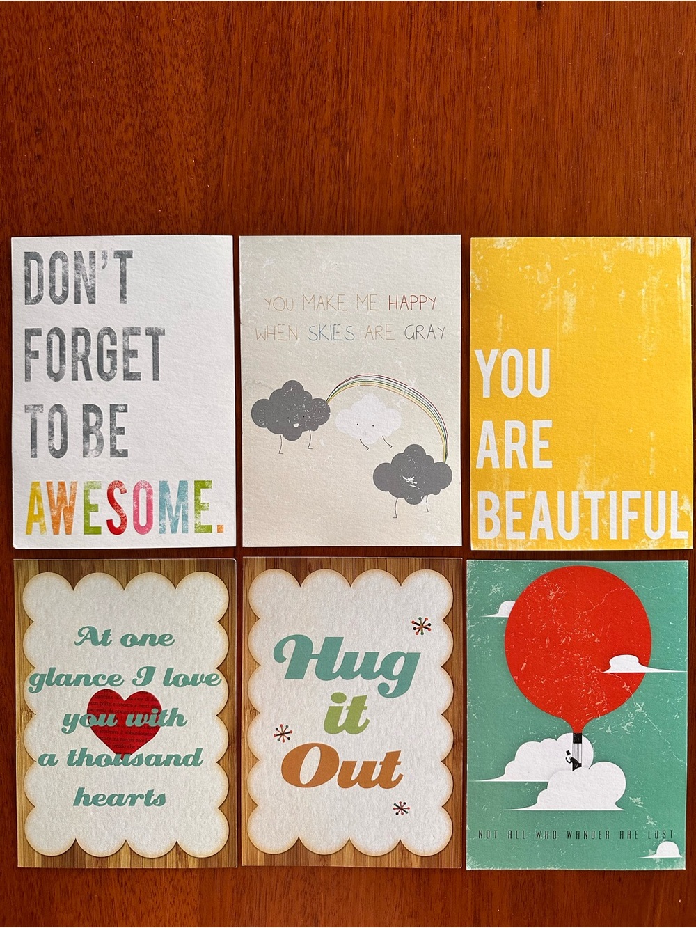 Set of 6 Inspirational 5x7 Art Prints Wall Decor Farmhouse Boho Nursery/Office
